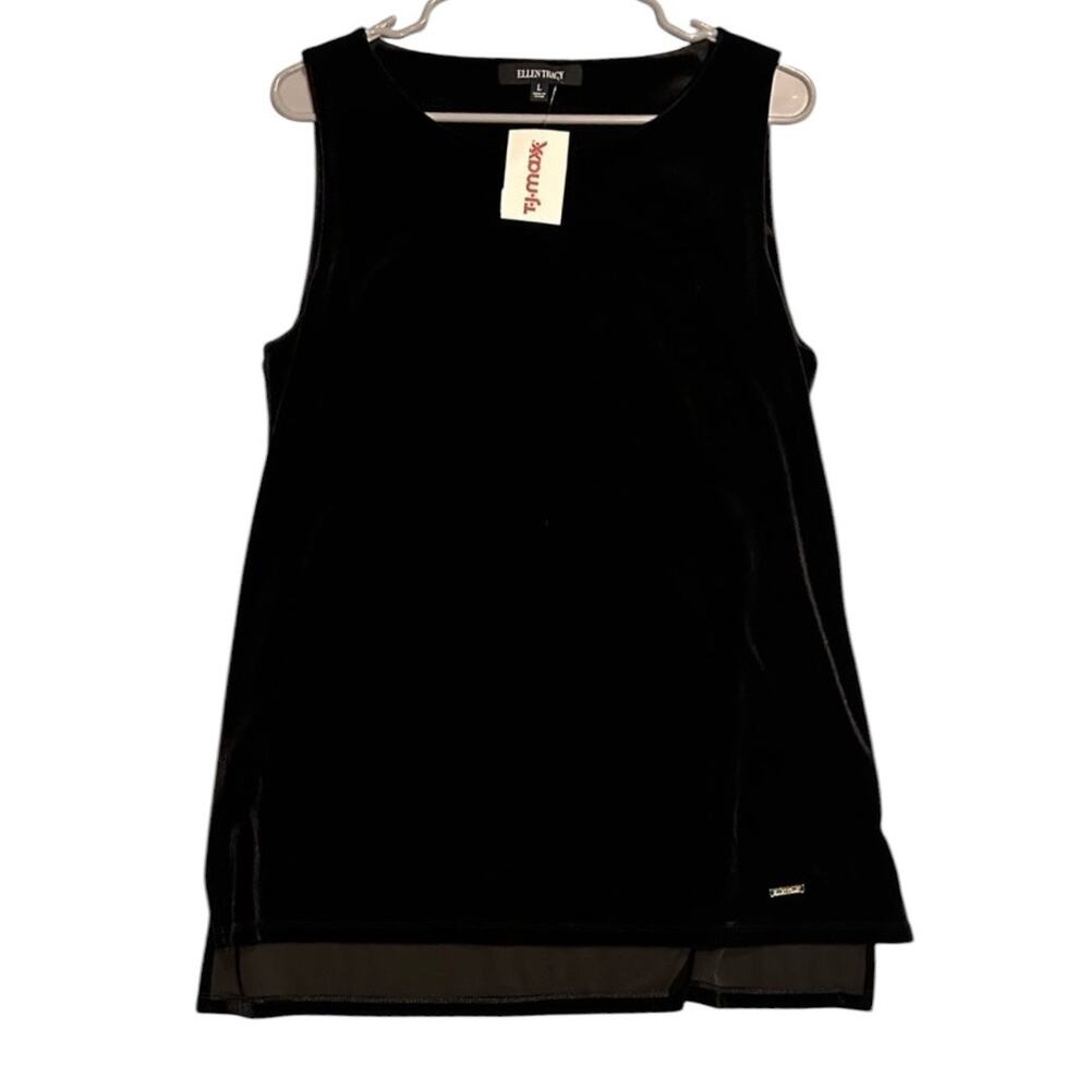 Ellen Tracy Black Velvet Tank Top